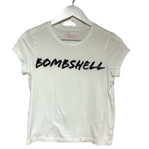 2000 Era Victorias Secret BOMBSHELL shimmer letter shirt sleeve tee small